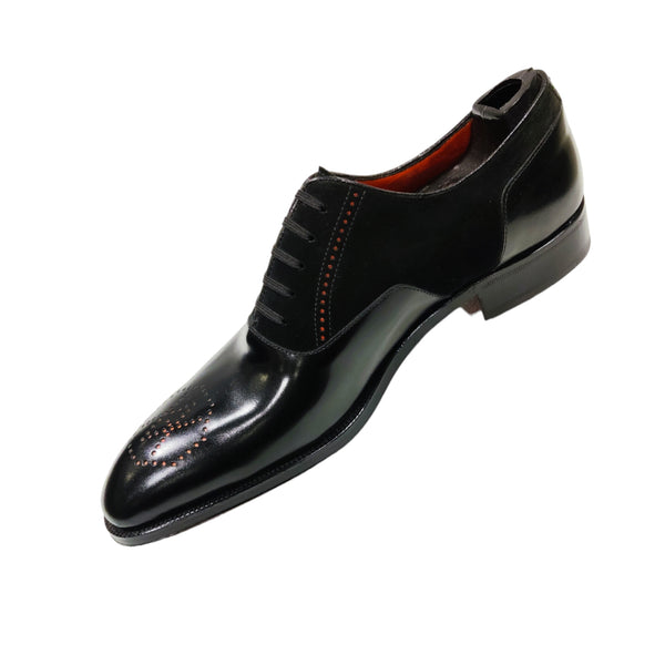 GMTO Artioli - Richelieu veau velours et cuir de veau noir - Acompte 50%